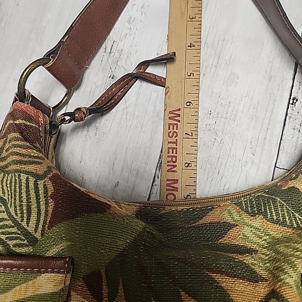 Vintage Fossil Flower Boho Medium Satchel Handbag Purse Shoulder Bag ZB 2195 - Picture 7 of 10